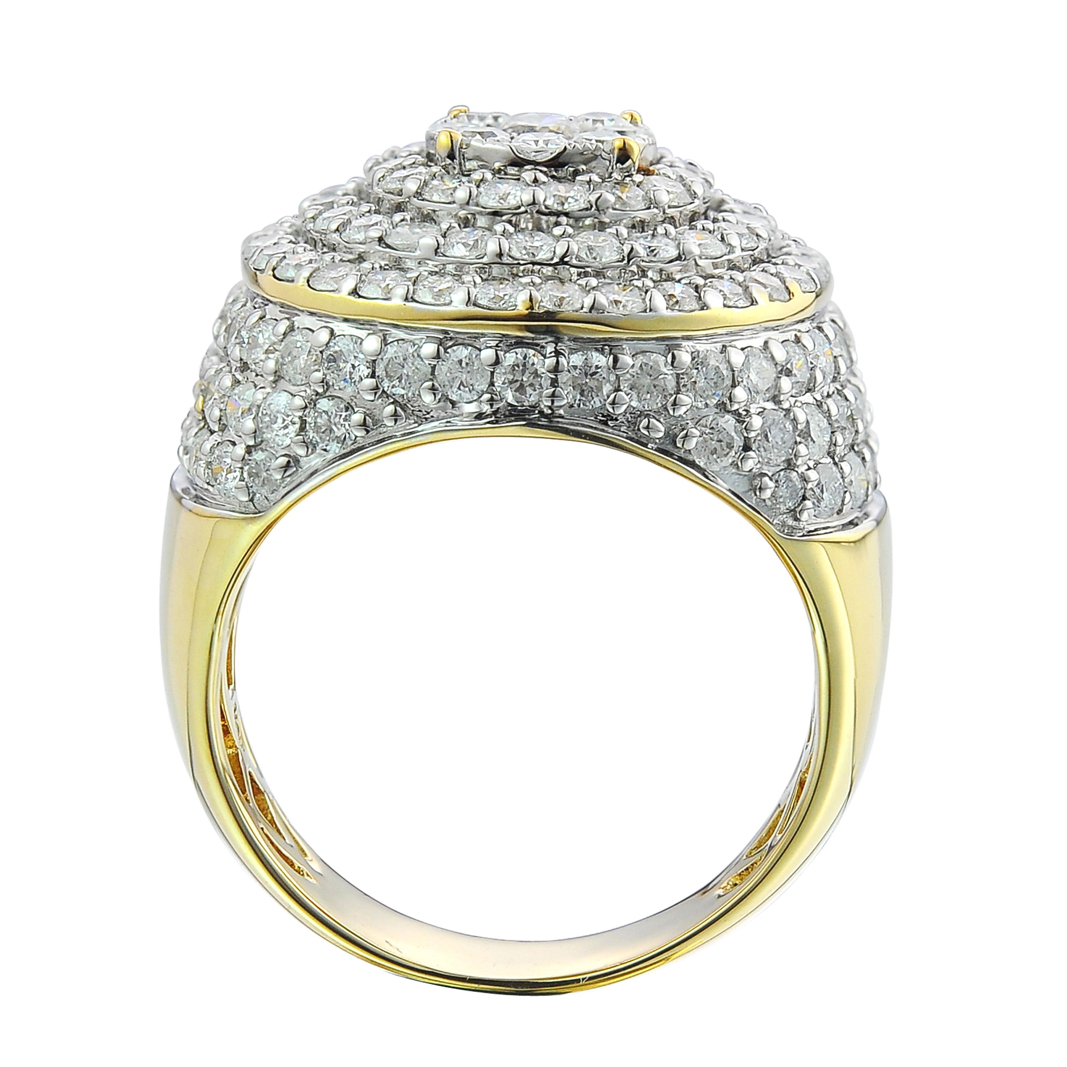 Diamond Men's Ring  4.22 ct. 10K Yellow Gold